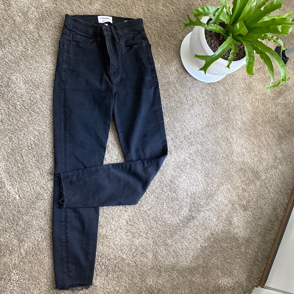FRAME Black Skinny Jeans
